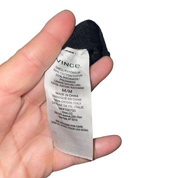 Vince Womens Top Size Medium Black Crochet Knit Tank Sleeveless Scoop Neck - Picture 6 of 7